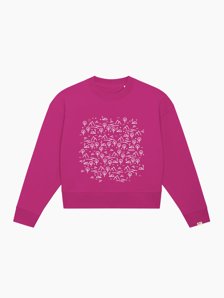 Felpa crop top - Woodland camping