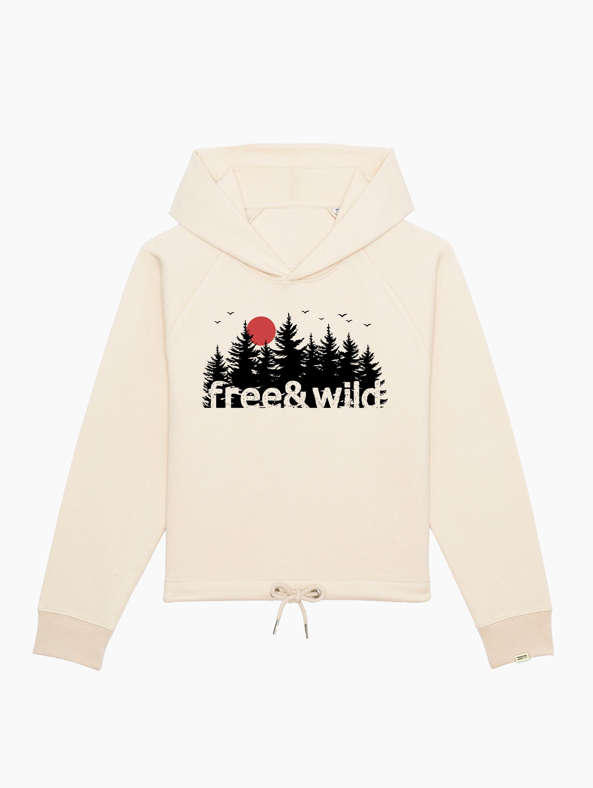 Felpa cappuccio corta - free and wild