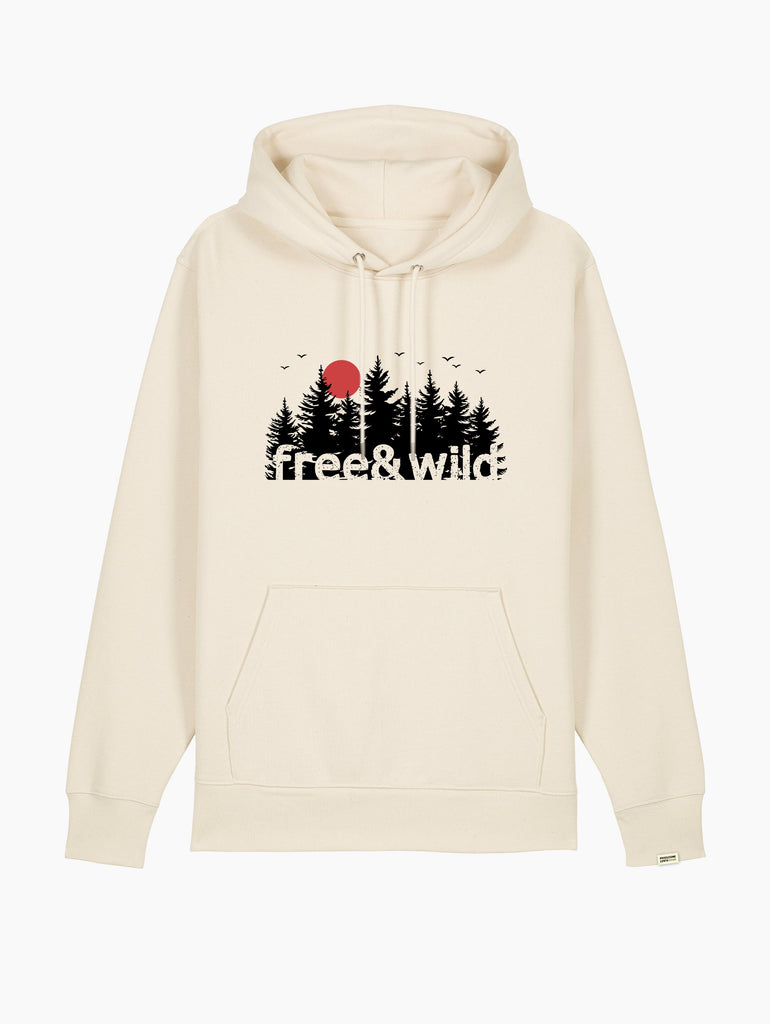 Felpa con cappuccio - free and wild