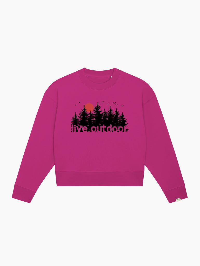 Felpa crop top - Live outdoor