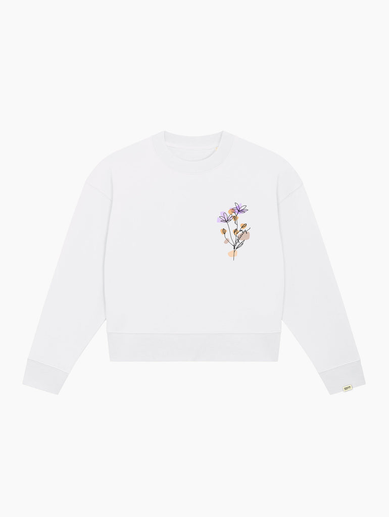 Felpa crop top - Purple daisy