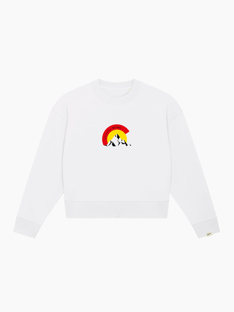 Felpa crop top - Monviso sunset